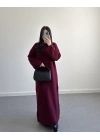 BORDO UZUN TRİKO ELBİSE