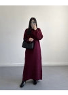 BORDO UZUN TRİKO ELBİSE