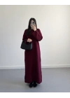 BORDO UZUN TRİKO ELBİSE