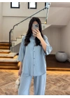 BUZ MAVİ TENCEL TAKIM -260926