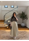 ÇAĞLA PİLELİ GABARDİN ETEK-1238