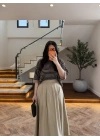 ÇAĞLA PİLELİ GABARDİN ETEK-1238