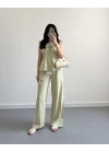 ÇAĞLA YEŞİL BAĞCIK DETAYLI BLUZ TAKIM