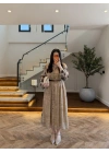CAMEL KEMERLİ GÖMLEK ELBİSE-3499