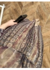 KAHVE CAMEL  KEMERLİ GÖMLEK ELBİSE-3499