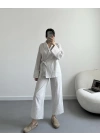 Çizgili Pinterest Kimono Takım