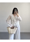 CLARA BEYAZ FIRFIRLI GÖMLEK