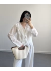 CLARA BEYAZ FIRFIRLI GÖMLEK