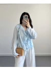 CLARA MAVİ FIRFIRLI GÖMLEK