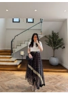 ÇOK RENKLİ KEMERLİ DANTELLİ ETEK-3502