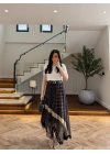 ÇOK RENKLİ KEMERLİ DANTELLİ ETEK-3502