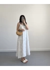 CREAM BEYAZ PÜSKÜL ELBİSE
