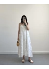 CREAM BEYAZ PÜSKÜL ELBİSE