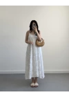 CREAM BEYAZ PÜSKÜL ELBİSE