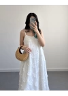 CREAM BEYAZ PÜSKÜL ELBİSE
