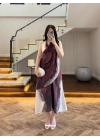 DESENLİ ŞAL DETAY ELBİSE -26Y5378