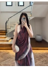 DESENLİ ŞAL DETAY ELBİSE -26Y5378