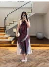 DESENLİ ŞAL DETAY ELBİSE -26Y5378