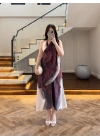 DESENLİ ŞAL DETAY ELBİSE -26Y5378
