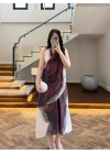 DESENLİ ŞAL DETAY ELBİSE -26Y5378