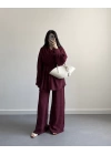 DONOW BÜZGÜLÜ TENSEL BÜZGÜLÜ TAKIM BORDO