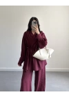 DONOW BÜZGÜLÜ TENSEL BÜZGÜLÜ TAKIM BORDO