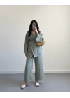 DURL MİNT YEŞİL KUŞAKLI KİMONO TAKIM