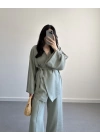 DURL MİNT YEŞİL KUŞAKLI KİMONO TAKIM