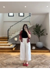 EKRU BİLEK BOY BORU PAÇA PANTOLON-3936