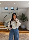 EKRU DİK YAKALI BUMBER CEKET-9775