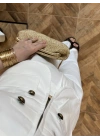EKRU GOLD DÜĞMELİ YELEK TAKIM -9141