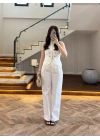 EKRU GOLD DÜĞMELİ YELEK TAKIM -9141