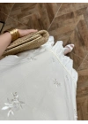 EKRU GÜPÜR DETAY KAT KAT ELBİSE-9614