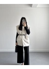 EKRU KEMERLİ PELUŞ YELEK