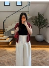 EKRU ÖNDEN PİLELİ PANTOLON -1014