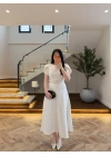 (ÖN SİPARİŞ )EKRU TÜVİT ELBİSE-4203