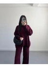 FİTİLLİ BORDO BASİC TRİKO TAKIM