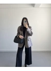 GRİ - KAHVE SAKALLI BLAZER CEKET