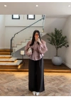 GÜL KURUSU BELDEN OTURTMALI ORGANZE GÖMLEK-EU5233