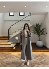 HAKİ APOLETLİ KUŞAKLI TRENCH -7589