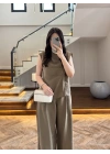 HAKİ ASİMETRİK DÜĞMELİ TENSEL TAKIM-26Y277