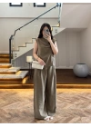 HAKİ ASİMETRİK DÜĞMELİ TENSEL TAKIM-26Y277