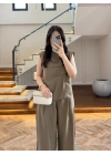 HAKİ ASİMETRİK DÜĞMELİ TENSEL TAKIM-26Y277