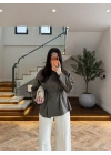 HAKİ BAĞCIKLI DİK YAKA GÖMLEK-5566