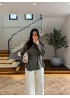 HAKİ BAĞCIKLI DİK YAKA GÖMLEK-5566