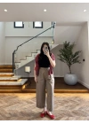 HAKİ BİLEK BOY BORU PAÇA PANTOLON-3936