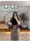 HAKİ BİLEK BOY BORU PAÇA PANTOLON-3936