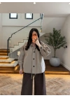 HAKİ BÜZGÜLÜ DİK YAKA BUMBER -7746