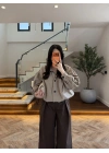 HAKİ BÜZGÜLÜ DİK YAKA BUMBER -7746