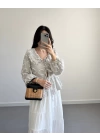 HAKİ ÇİZGİLİ BEBE YAKA PÜSKÜL BLUZ